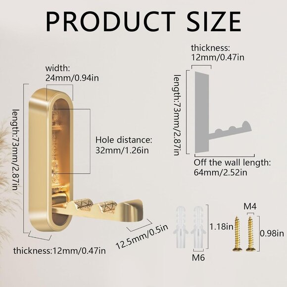 4PCS Foldable Gold Wall Hooks, Heavy Duty Zinc Alloy Folding Wall Hooks, Folding - Picture 3 of 9